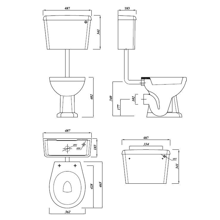 Cooke & Lewis Serina White High-low Toilet with Soft close seat