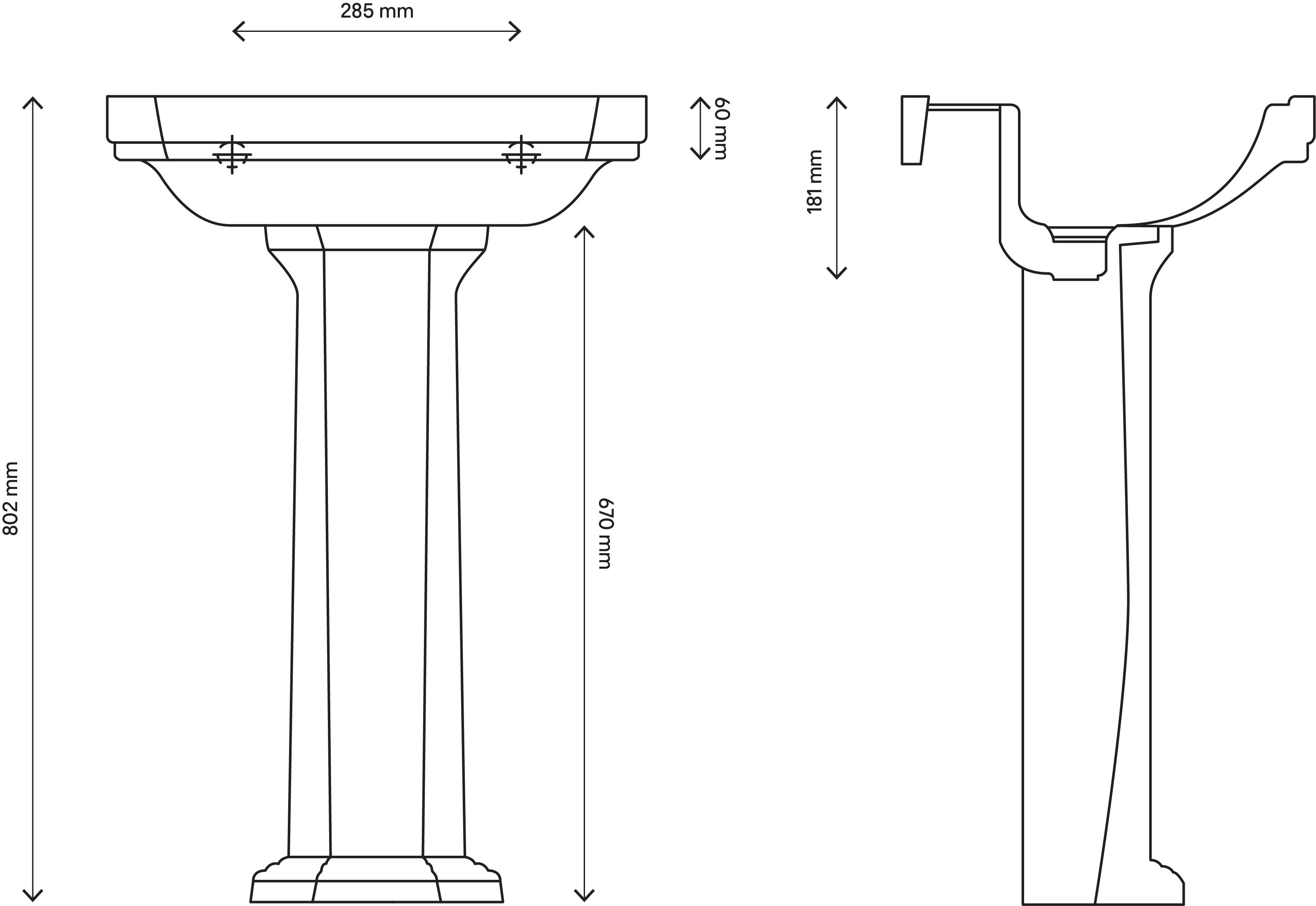 Cooke & Lewis Serina White Rectangular Full pedestal Basin (H)80.2cm (W)55.8cm