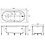 Cooke & Lewis Shaftesbury Acrylic Rectangular White Straight 0 tap hole Bath (L)1600mm (W)750mm