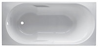 Cooke & Lewis Shaftesbury Acrylic Rectangular White Straight 0 tap hole Bath (L)1600mm (W)750mm
