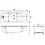 Cooke & Lewis Shaftesbury White Supercast acrylic Rectangular Straight Bath (L)1700mm (W)700mm