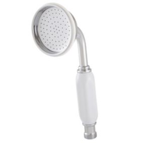 Cooke & Lewis Single-spray pattern White Chrome effect Shower head