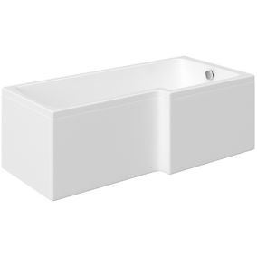 Cooke & Lewis Solarna Acrylic Right-handed L-shaped White Shower 0 tap hole Bath (L)1500mm (W)850mm