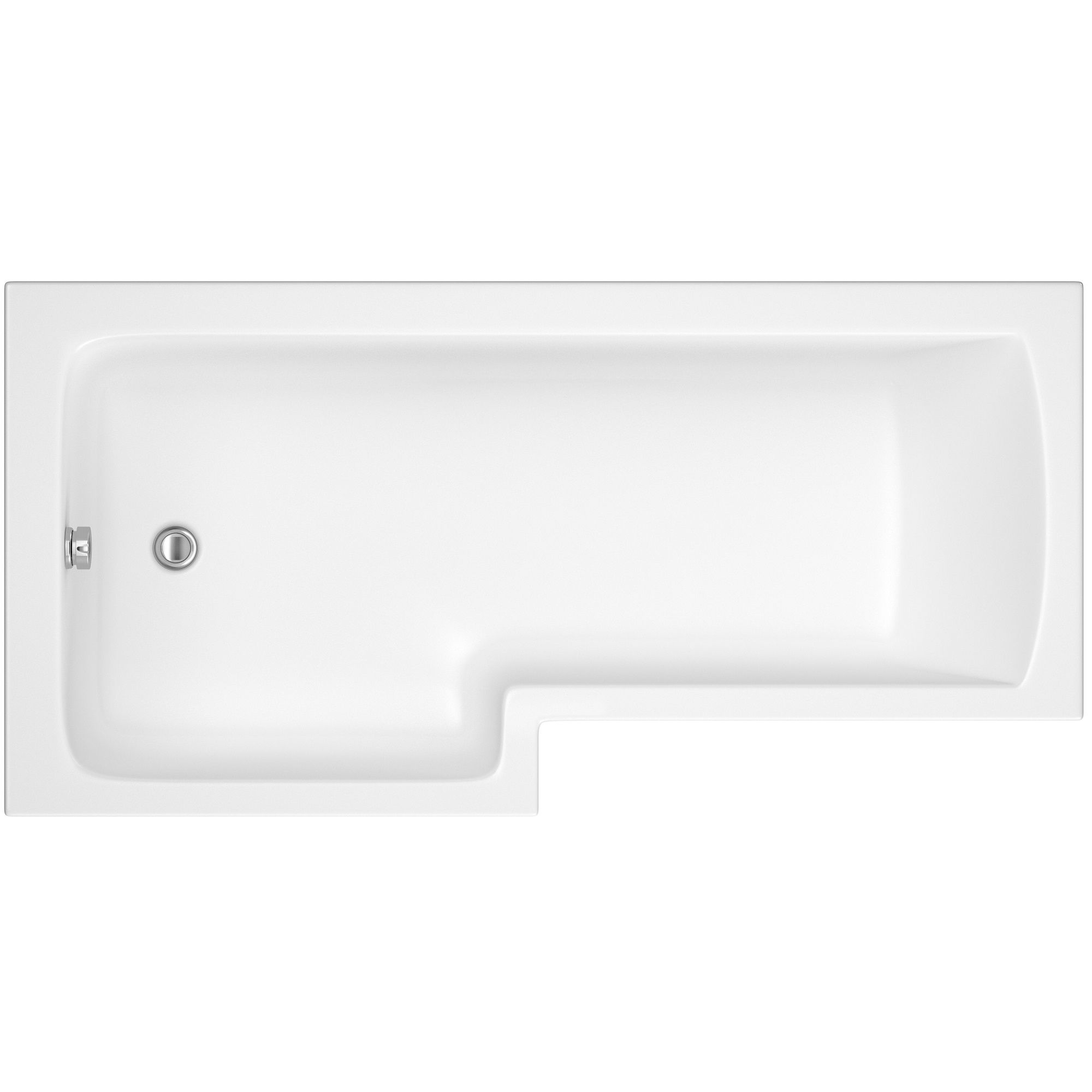 Cooke & Lewis Solarna L-shaped Shower Bath, panel & screen set, (L)1700mm (W)850mm