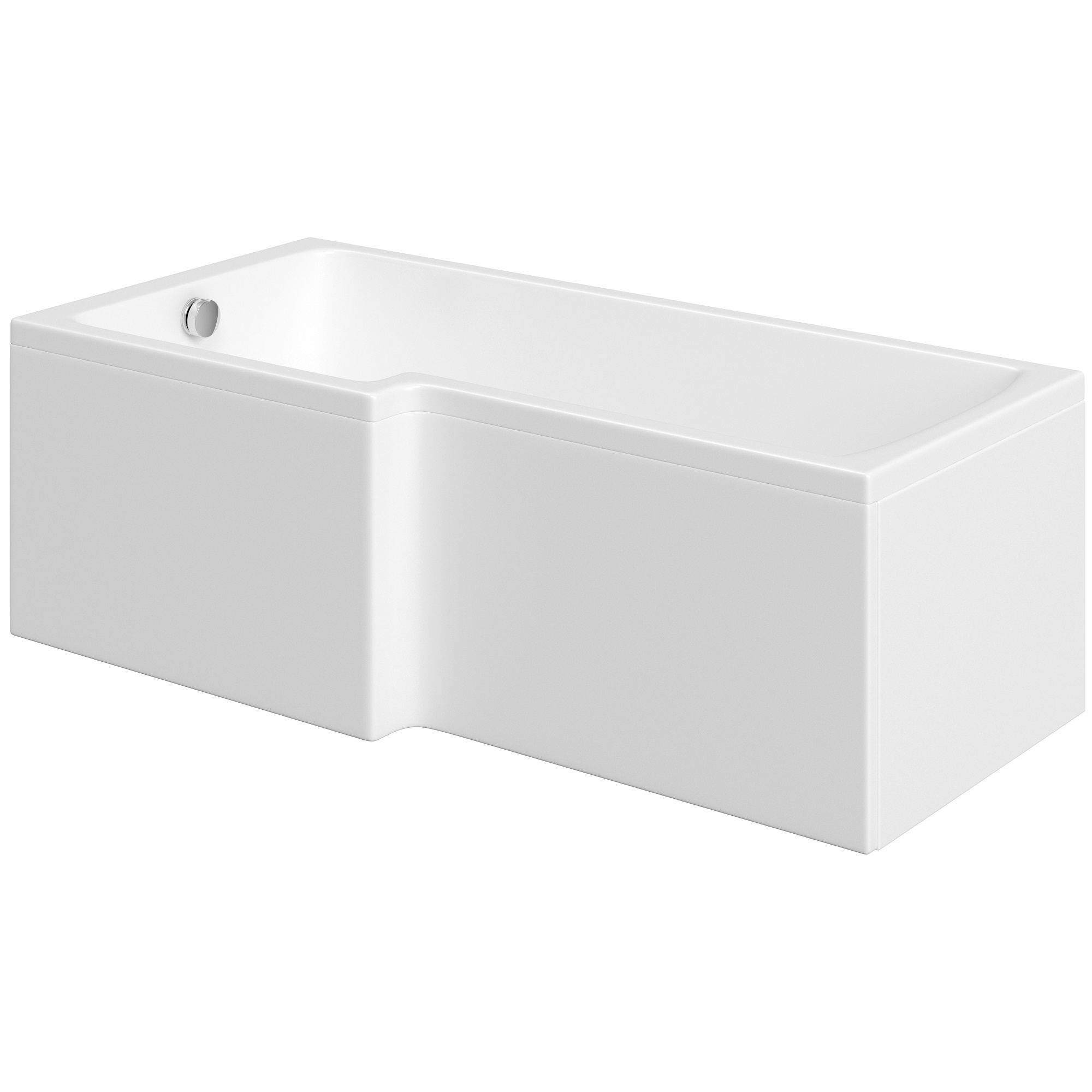 Cooke & Lewis Solarna White Acrylic L-shaped Left-handed Shower Bath (L)1500mm (W)850mm