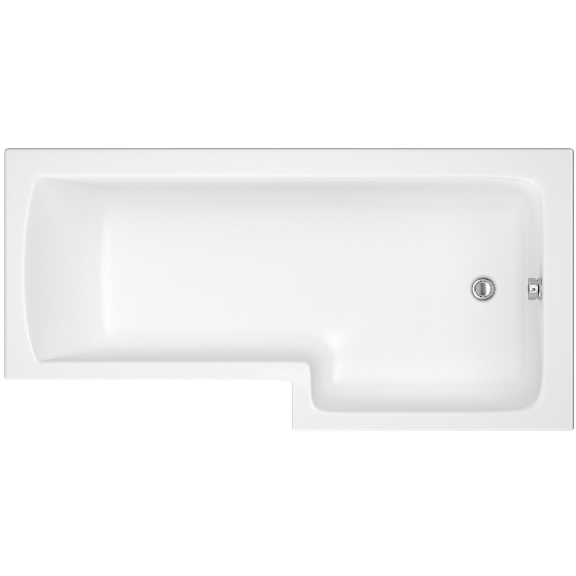 Cooke & Lewis Solarna White Acrylic L-shaped Right-handed Shower Bath (L)1500mm (W)850mm