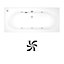Cooke & Lewis Sovana Reversible Acrylic 6 Straight Bath & air spa set, (L)1700mm (W)750mm