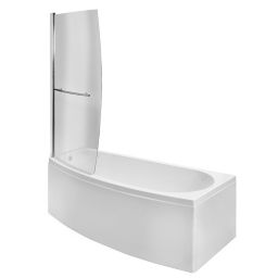 Cooke & Lewis Spacesaver Acrylic Left-handed Shower Bath (L)1690mm (W)690mm