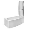 Cooke & Lewis Spacesaver Curved Silver effect frame Bath screen, (H)140cm (W)800mm