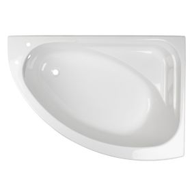 Cooke & Lewis Strand Acrylic Right-handed White Corner 2 tap hole Bath (L)1495mm (W)1060mm