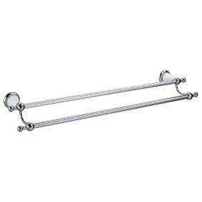 Cooke & Lewis Timeless Wall-mounted Chrome effect Double towel rail (W)689mm