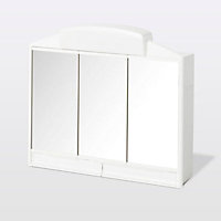 Cooke & Lewis Toeda Matt White Mirrored Bathroom Cabinet (W)586mm (H)512mm