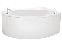 Cooke & Lewis White Oval Corner Luxury bath (L)1500mm (W)1000mm