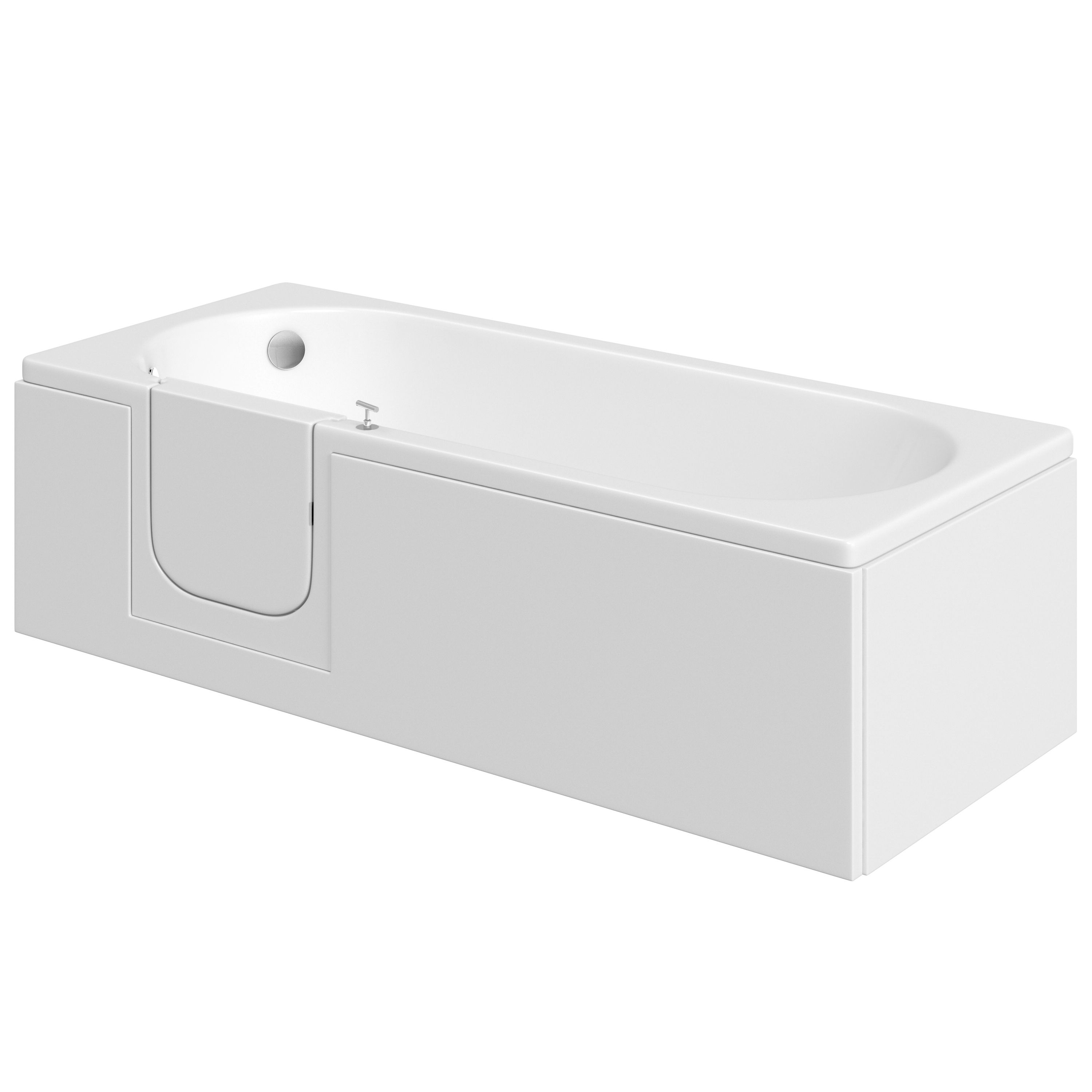 Cooke & Lewis White Rectangular LH Bath Easy-access (L)170cm (W)70cm
