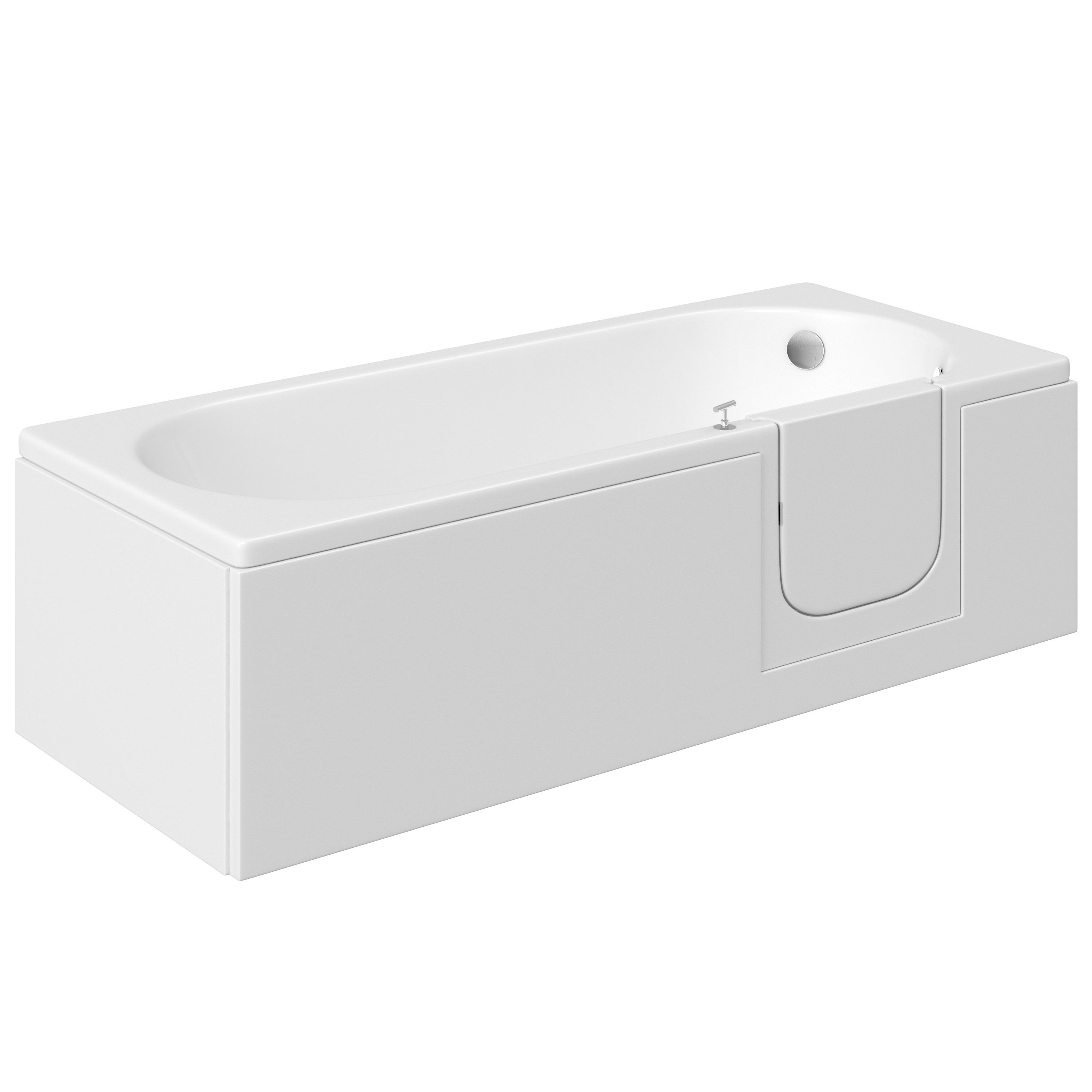 Cooke & Lewis White Rectangular RH Bath Easy-access (L)170cm (W)70cm