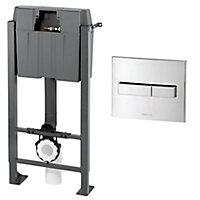 Cooke & Lewis Whung Grey Concealed Wall-mounted Toilet Frame & concealed cistern (H)102cm