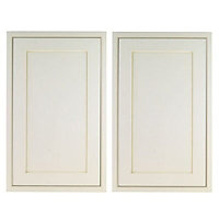 Cooke & Lewis Woburn Framed Ivory Cabinet door (W)600mm (H)1920mm (T)22mm, Set of 2