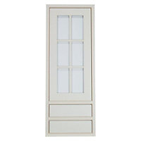 Cooke & Lewis Woburn Framed Ivory Glazed Tall dresser door & drawer front, (W)500mm (H)1342mm (T)22mm