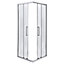 Cooke & Lewis Zilia Clear Silver effect Universal Square Shower enclosure with Corner entry double sliding door (W)80cm
