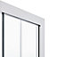 Cooke & Lewis Zilia Clear Silver effect Universal Square Shower enclosure with Corner entry double sliding door (W)90cm