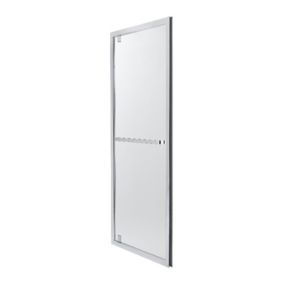 Cooke & Lewis Zilia Silver effect Clear No design Half open pivot Shower Door (H)200cm (W)80cm