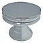 Cooke & Lewis Zinc alloy Chrome effect Round Furniture Knob (Dia)30mm