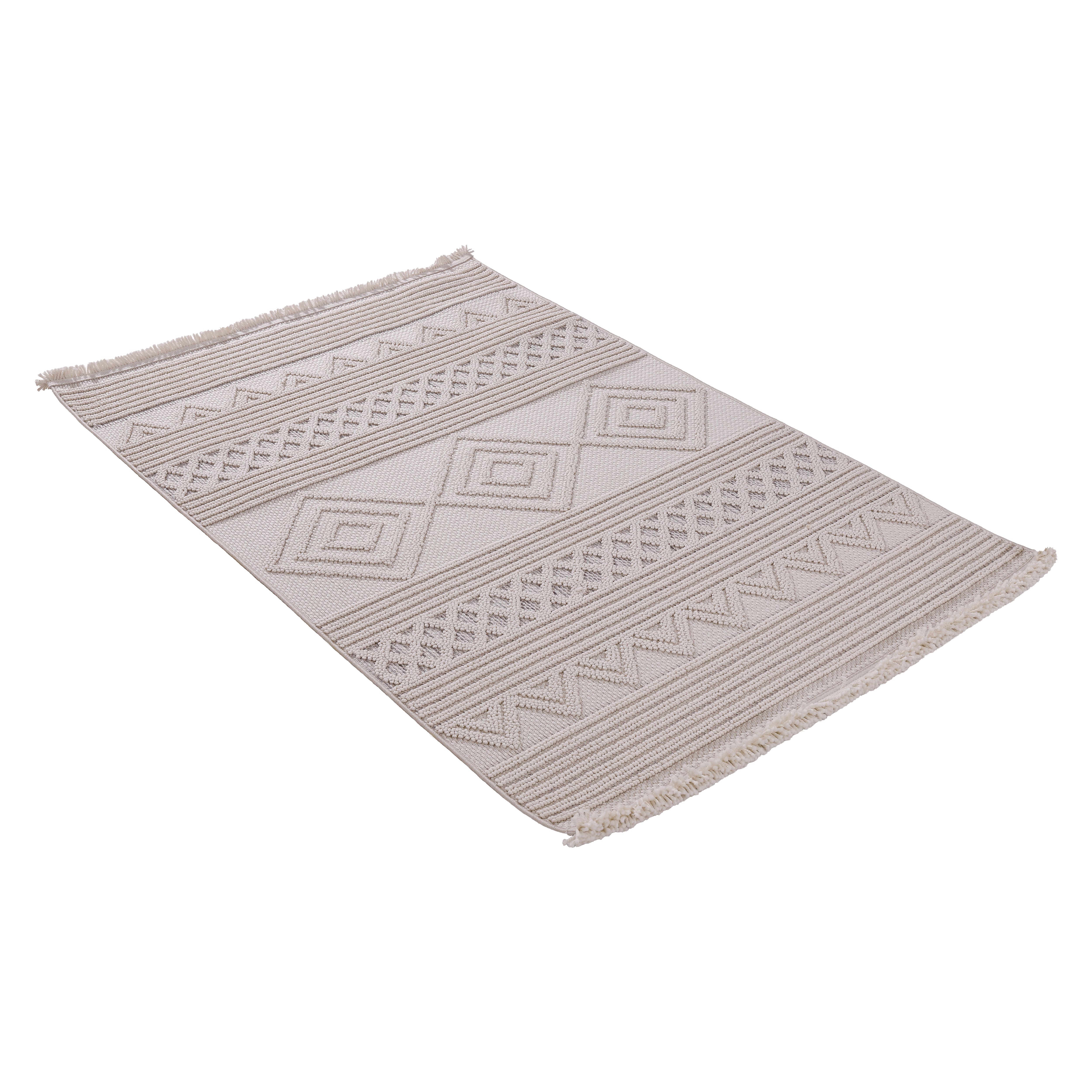 Cooper Cream & Grey Flatweave Rug 170cmx120cm
