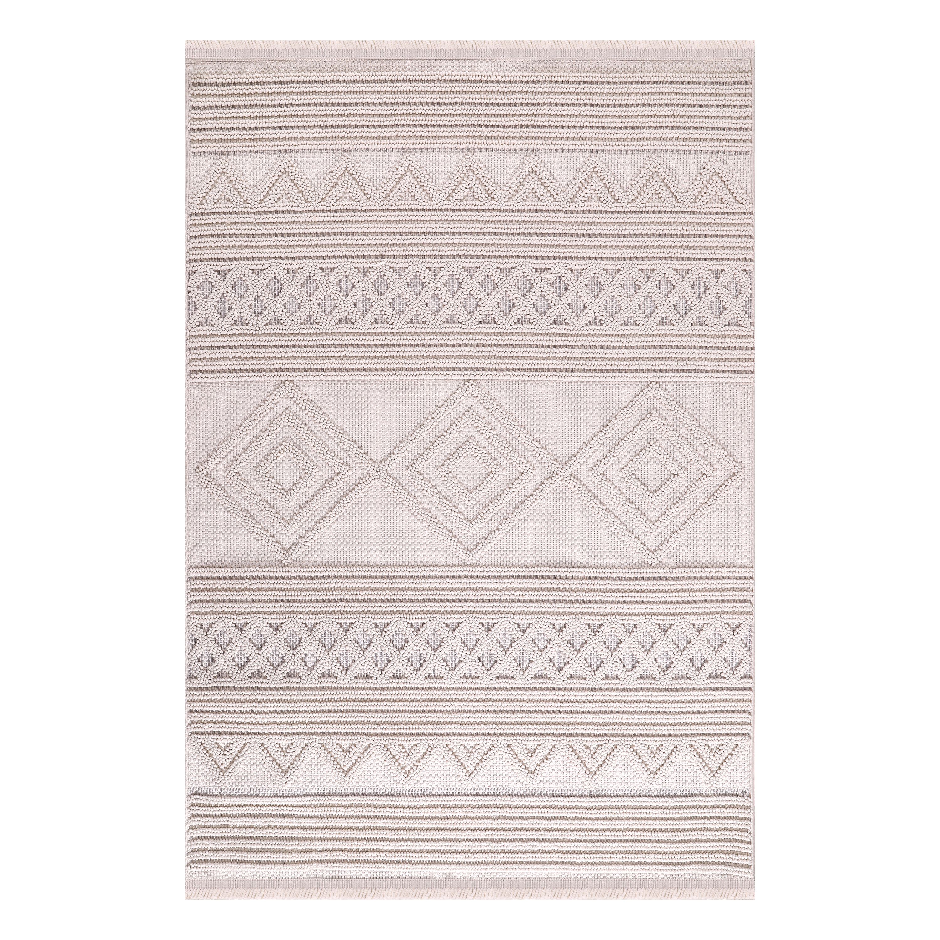 Cooper Cream & Grey Flatweave Rug 170cmx120cm