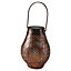 Copper effect Solar-powered LED Outdoor Hanging lantern