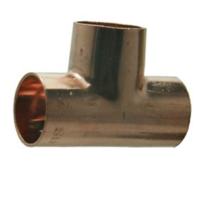 Copper End feed Tee (Dia)15mm, Pack of 10