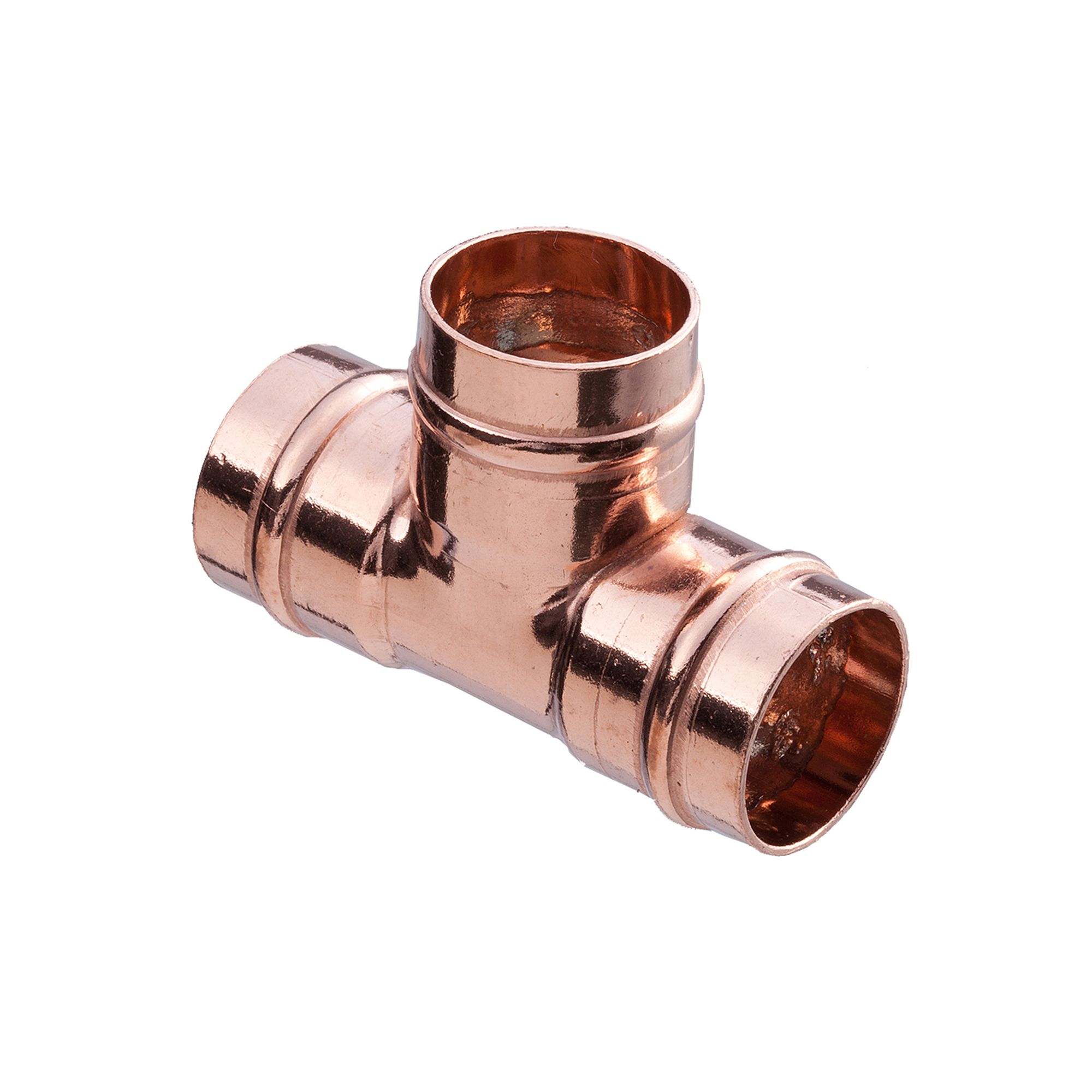 Copper Solder ring Equal Tee (Dia) 22mm x 22mm x 22mm, Pack of 5