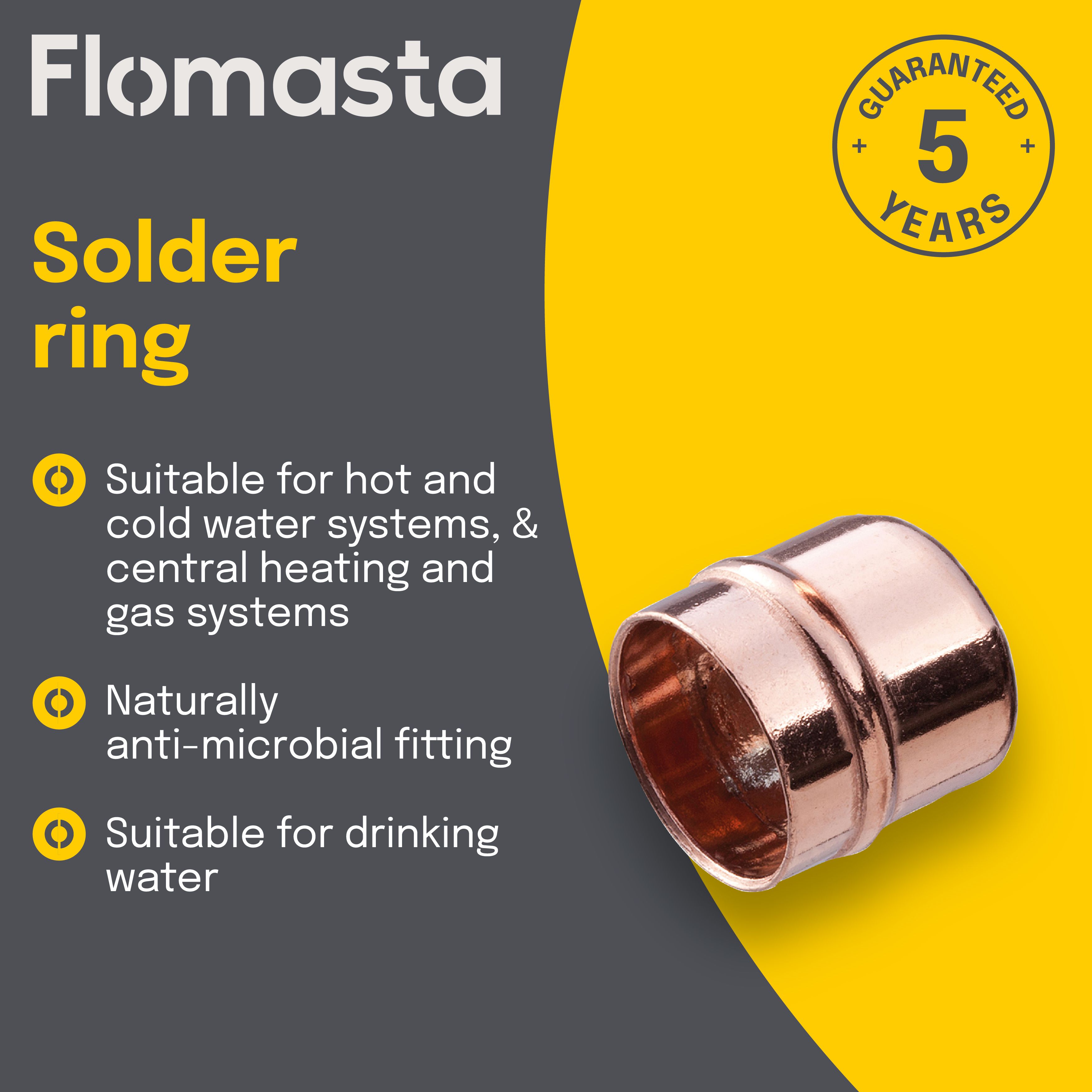 Copper Solder ring Stop end (Dia)22mm, Pack of 2