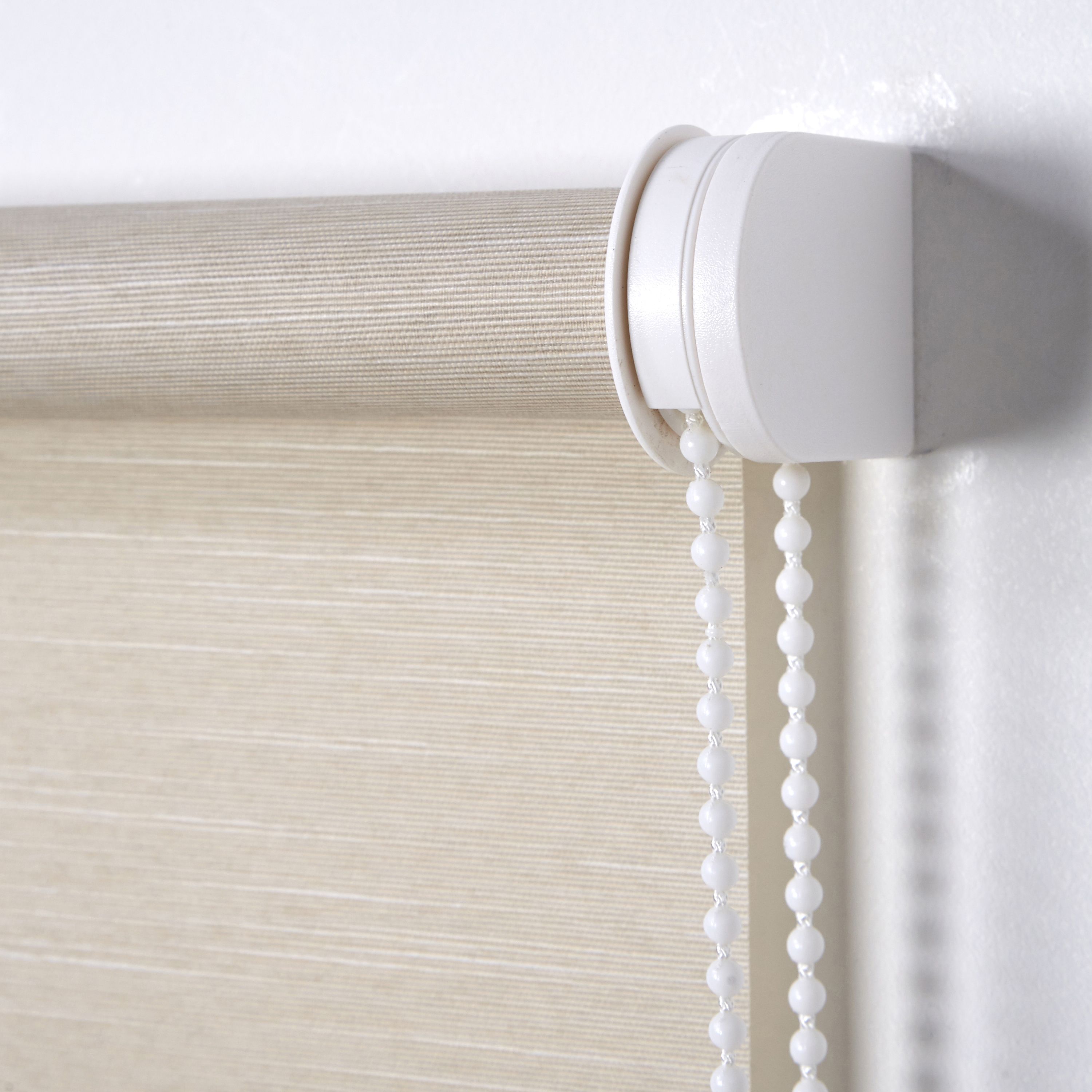 Corded Ivory Plain Daylight Roller blind (W)90cm (L)160cm