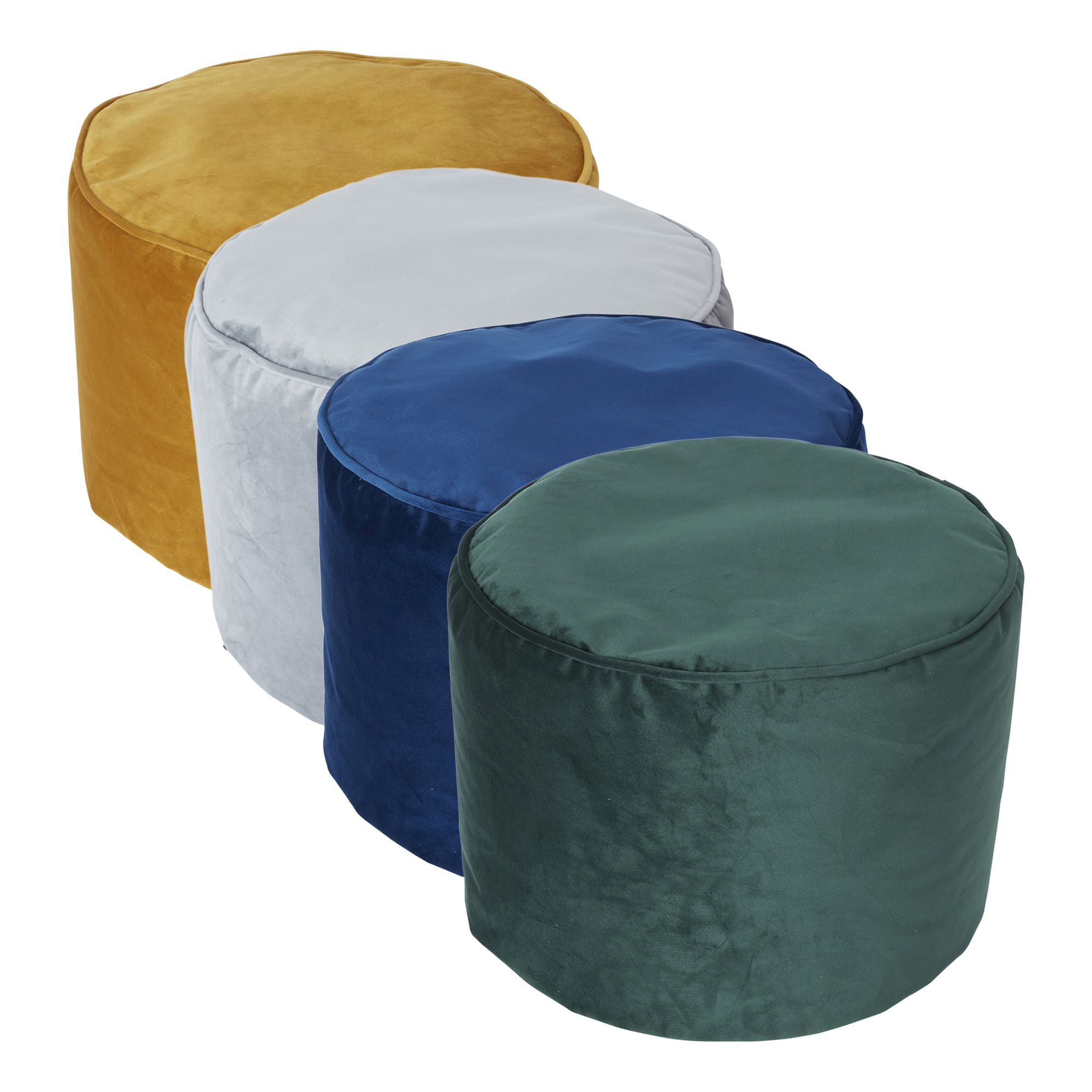 Core Velvet Forest green Round Pouffe