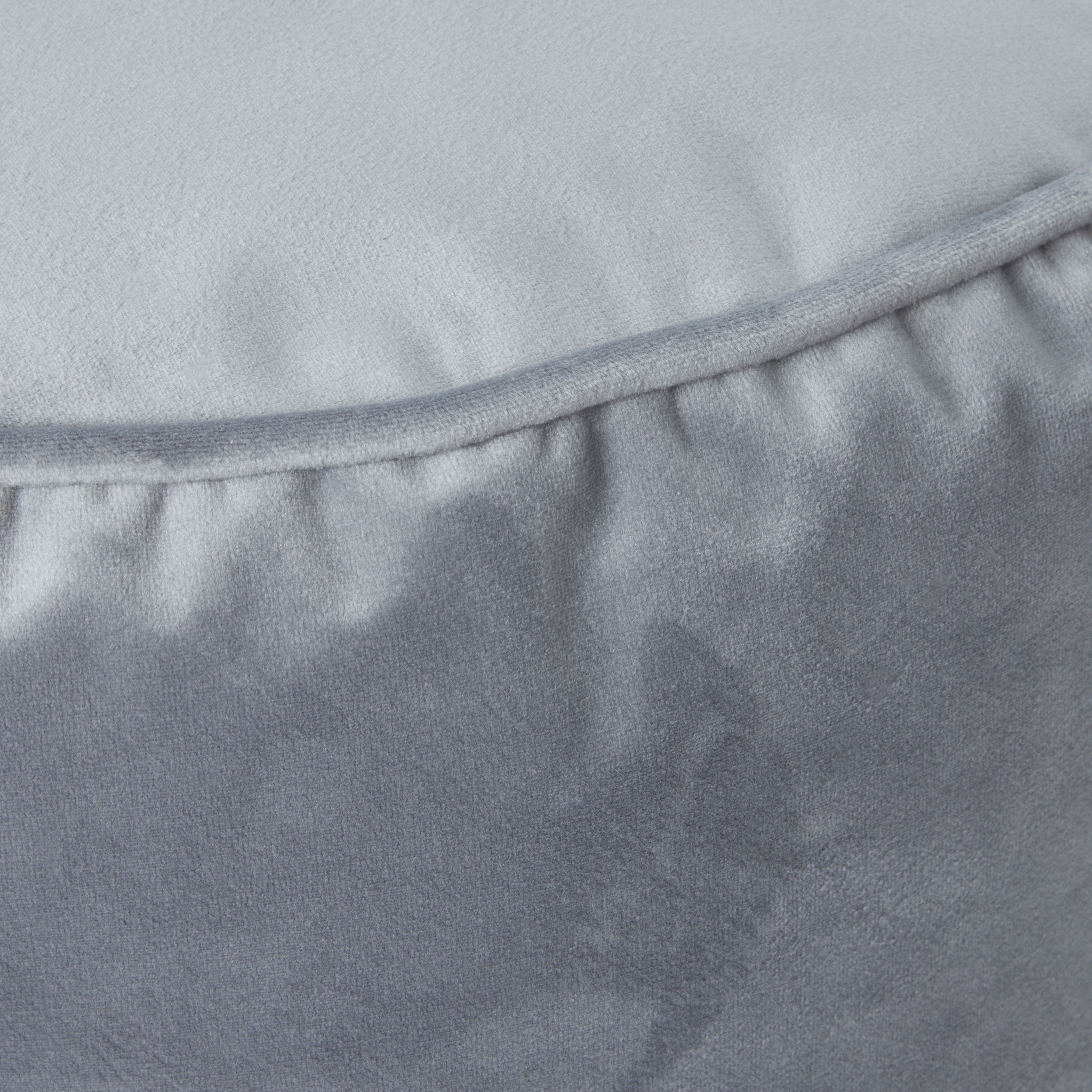 Core Velvet Grey Round Pouffe