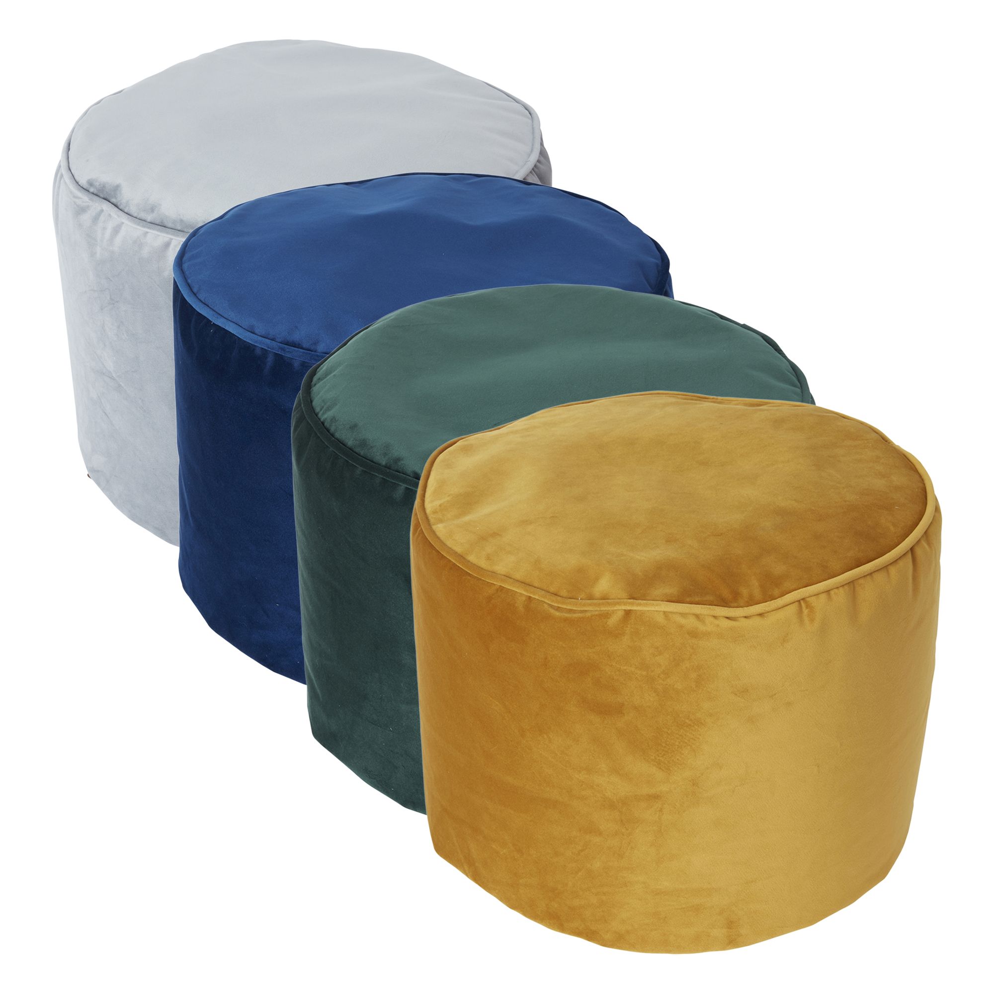 Core Velvet Ochre Round Pouffe