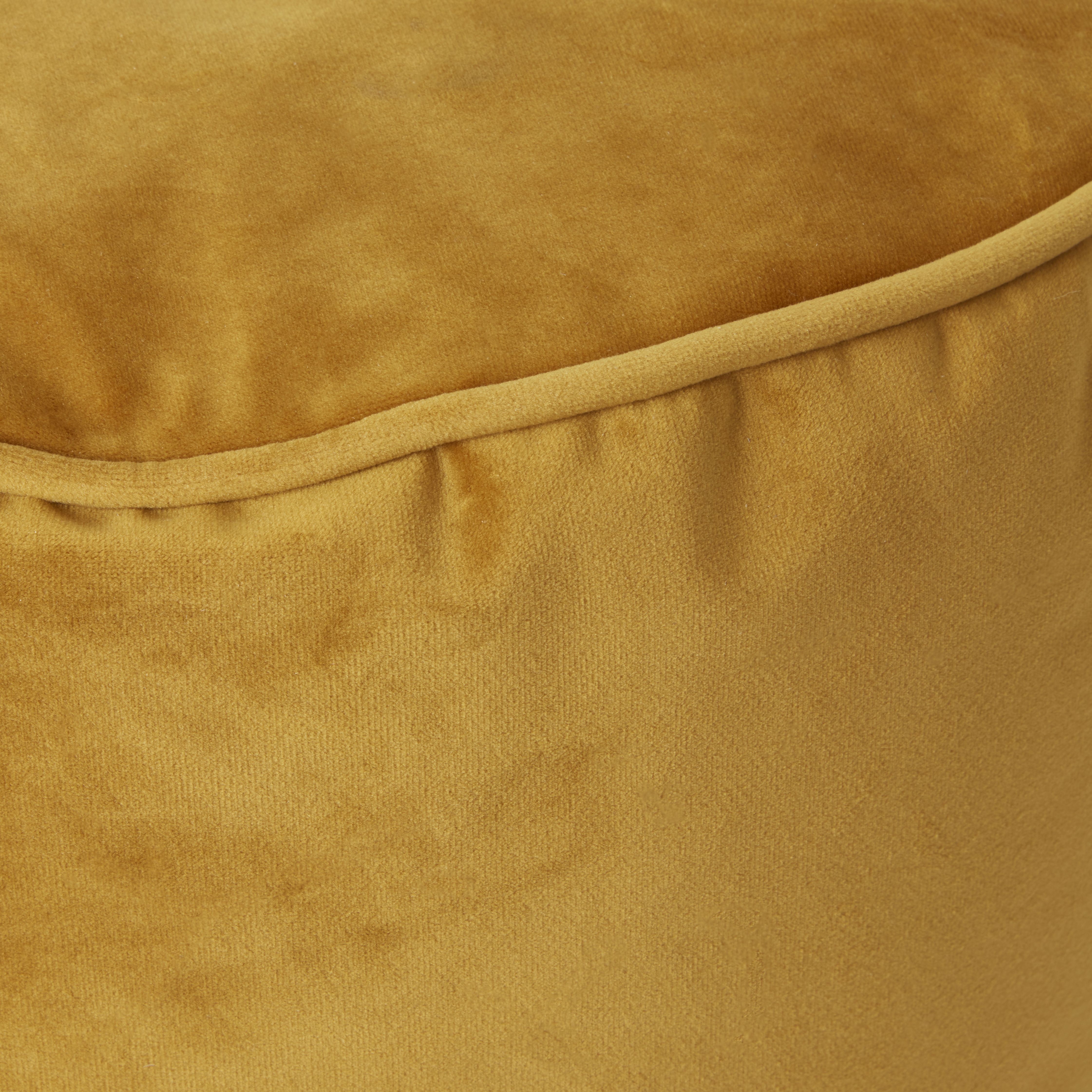 Core Velvet Ochre Round Pouffe