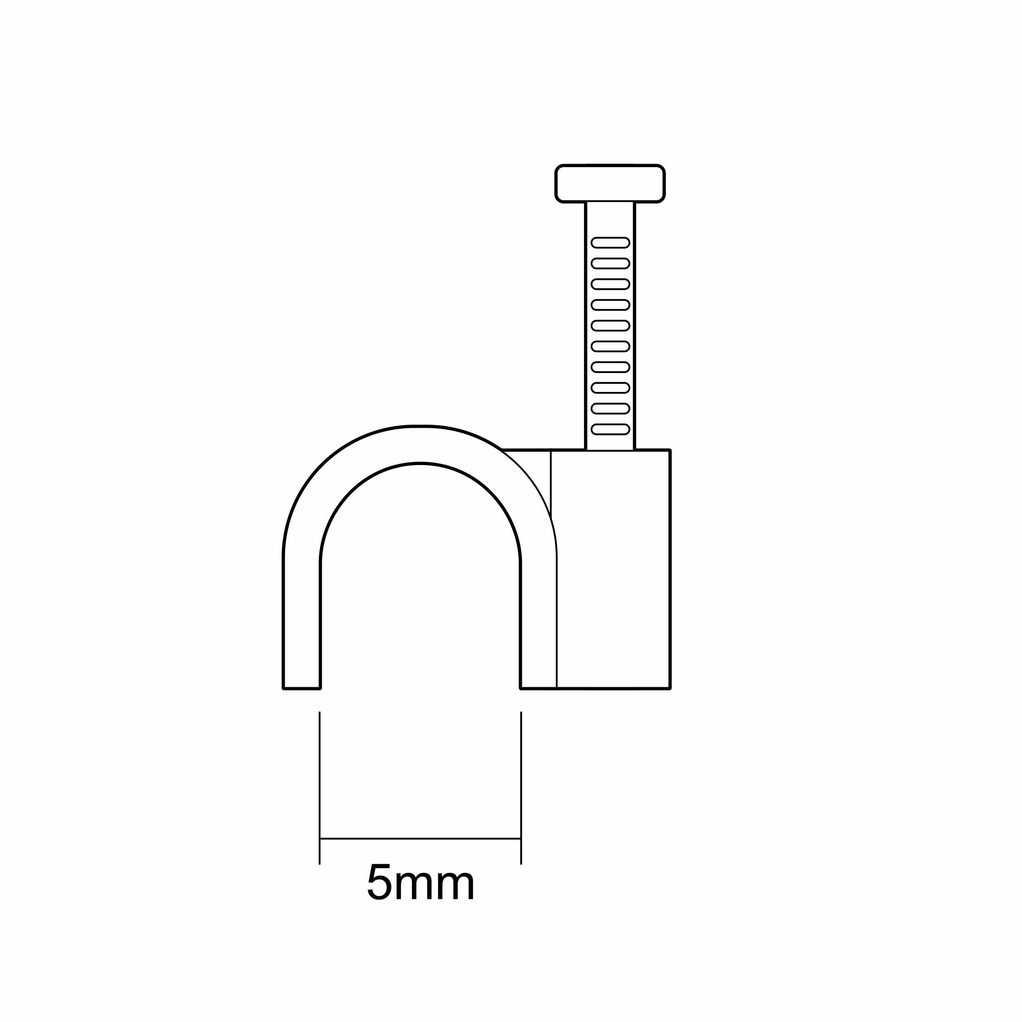 CORElectric Black Round 5mm Not self-adhesive Cable clip Pack of 20