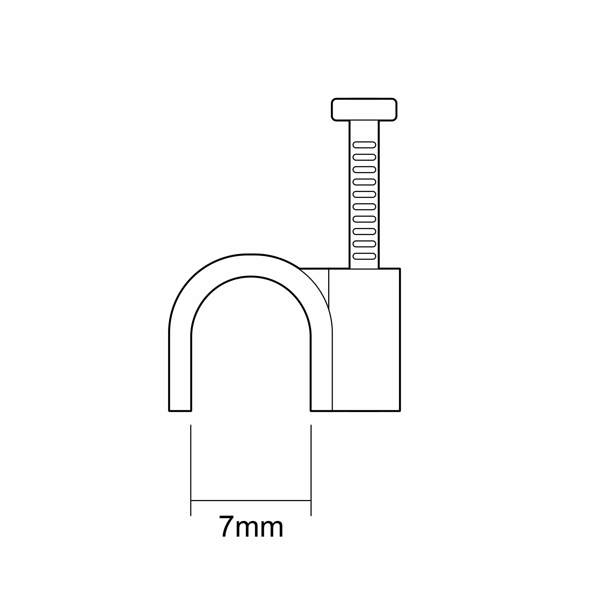 CORElectric Black Round 7mm Not self-adhesive Cable clip Pack of 100