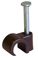 CORElectric Brown 7mm Cable clips, Pack of 50