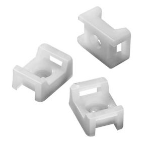 CORElectric White Not self-adhesive Screwable cable tie mount (W)4.8mm, Pack of 25