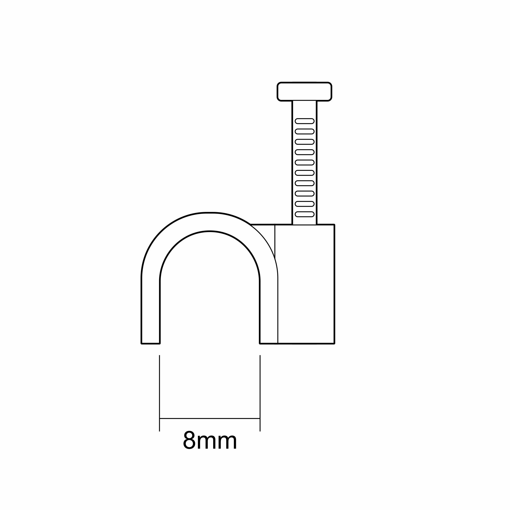 CORElectric White Round 8mm 20mm Not self-adhesive Cable clip Pack of 20