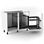 Corner cabinet Orion grey Soft-close RH Pull-out storage, (H)613mm (W)1000mm