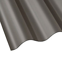 Corolite Bronze effect Polycarbonate Corrugated roofing sheet (L)2.4m (W)848mm (T)0.8mm of 10