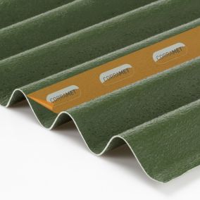 Corramet Green Plastic resin compound Corrugated roofing sheet (L)2.5m (W)950mm (T)2.5mm