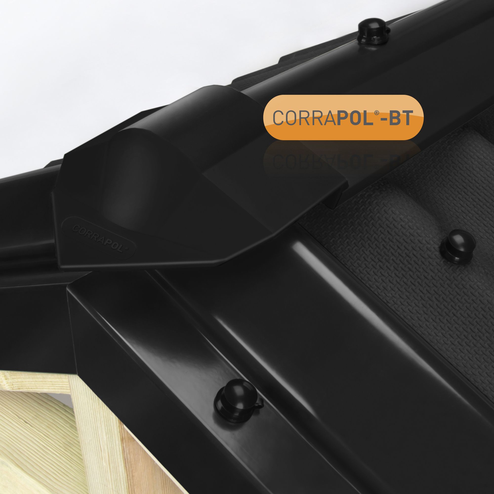 Corrapol Black Aluminium Ridge piece (L)2mm (W)145mm