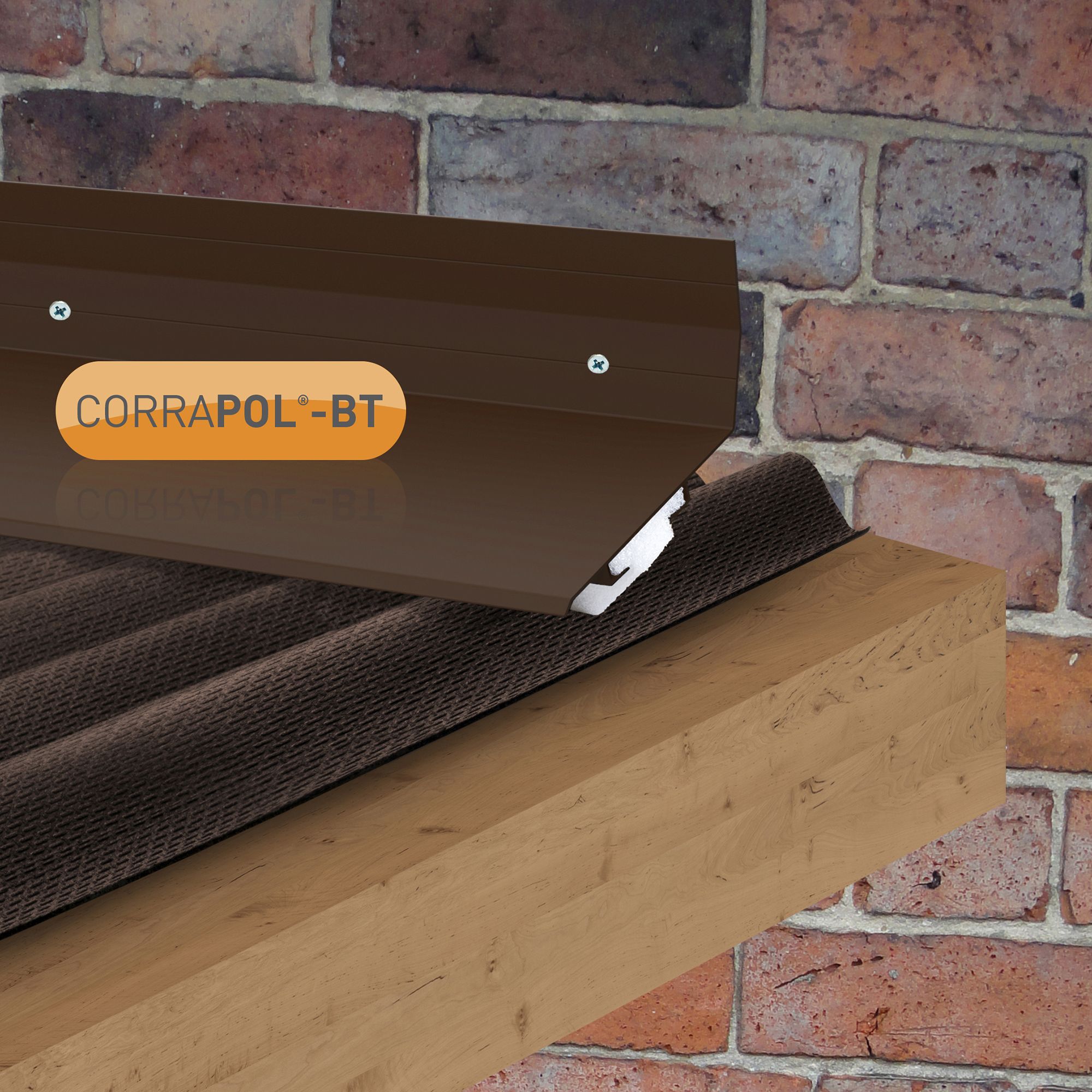 Corrapol Brown Aluminium Corrugated wall flashing (L)6m (W)165mm