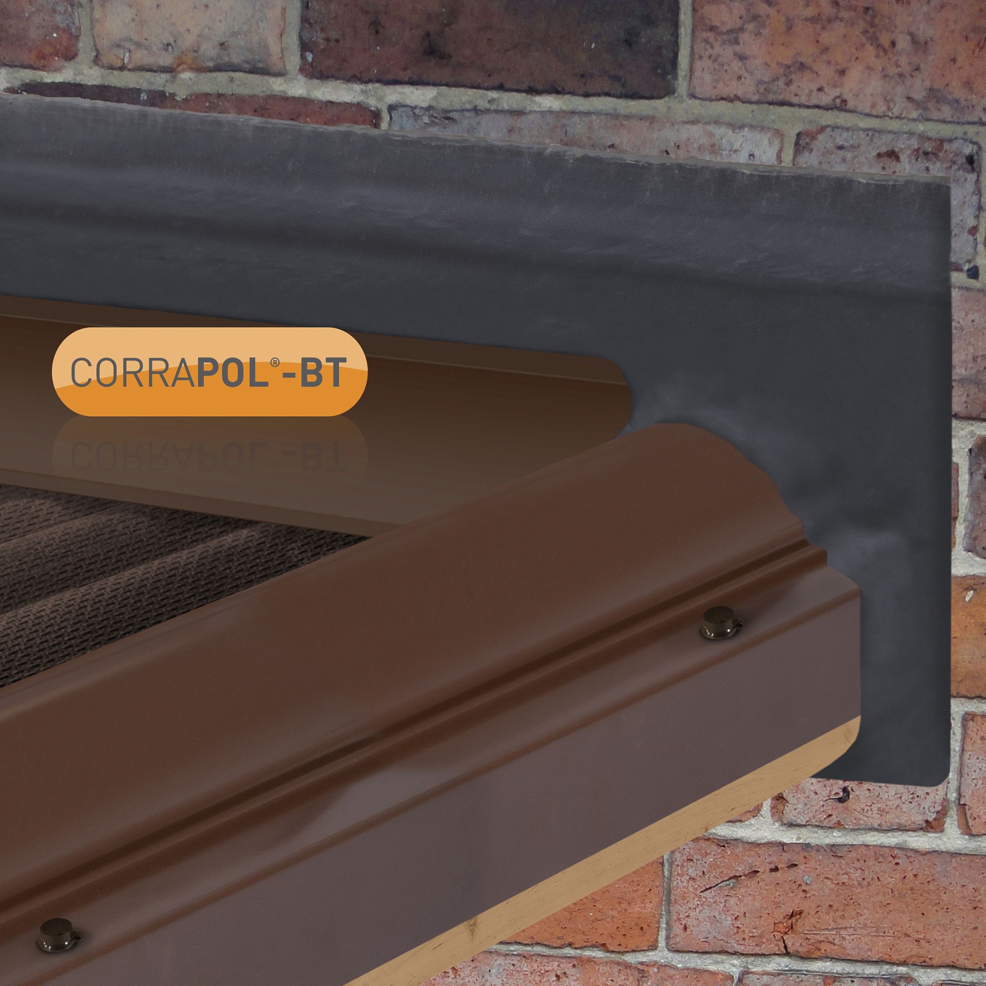 Corrapol Brown Aluminium Corrugated wall flashing (L)6m (W)165mm