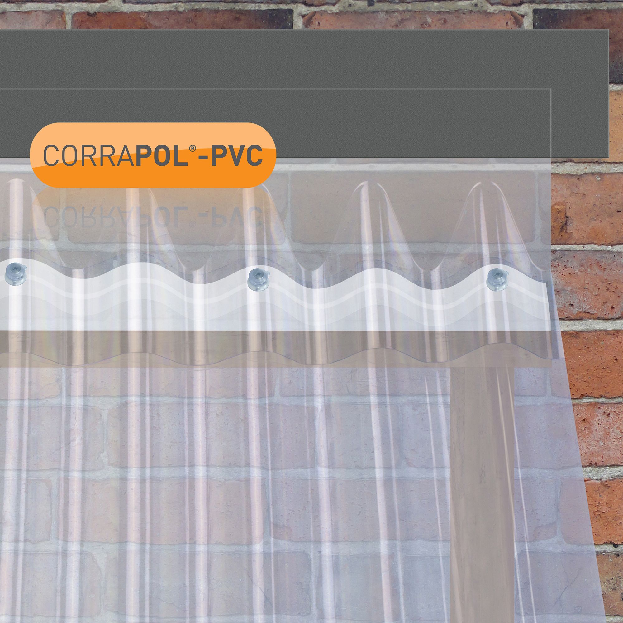 Corrapol Corrugated Clear PVC Wall flashing, (L)0.95m (W)0.22m