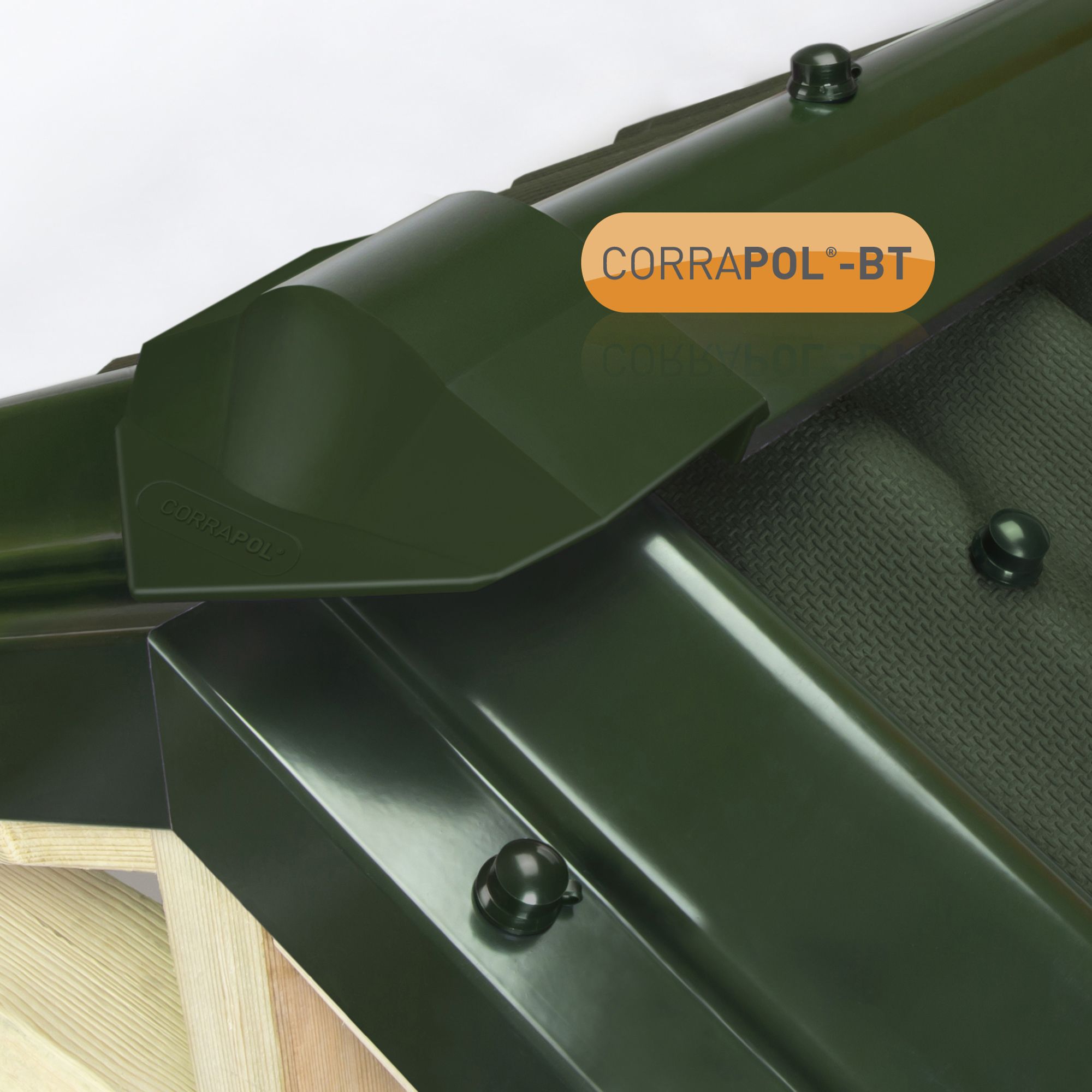 Corrapol Green Aluminium Ridge piece (L)3mm (W)145mm